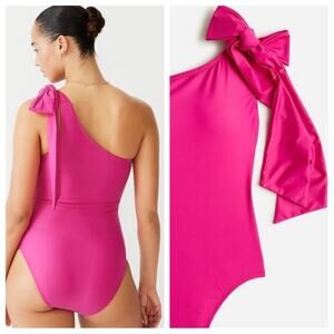 J. Crew Pink One-Shoulder Swim One Piece